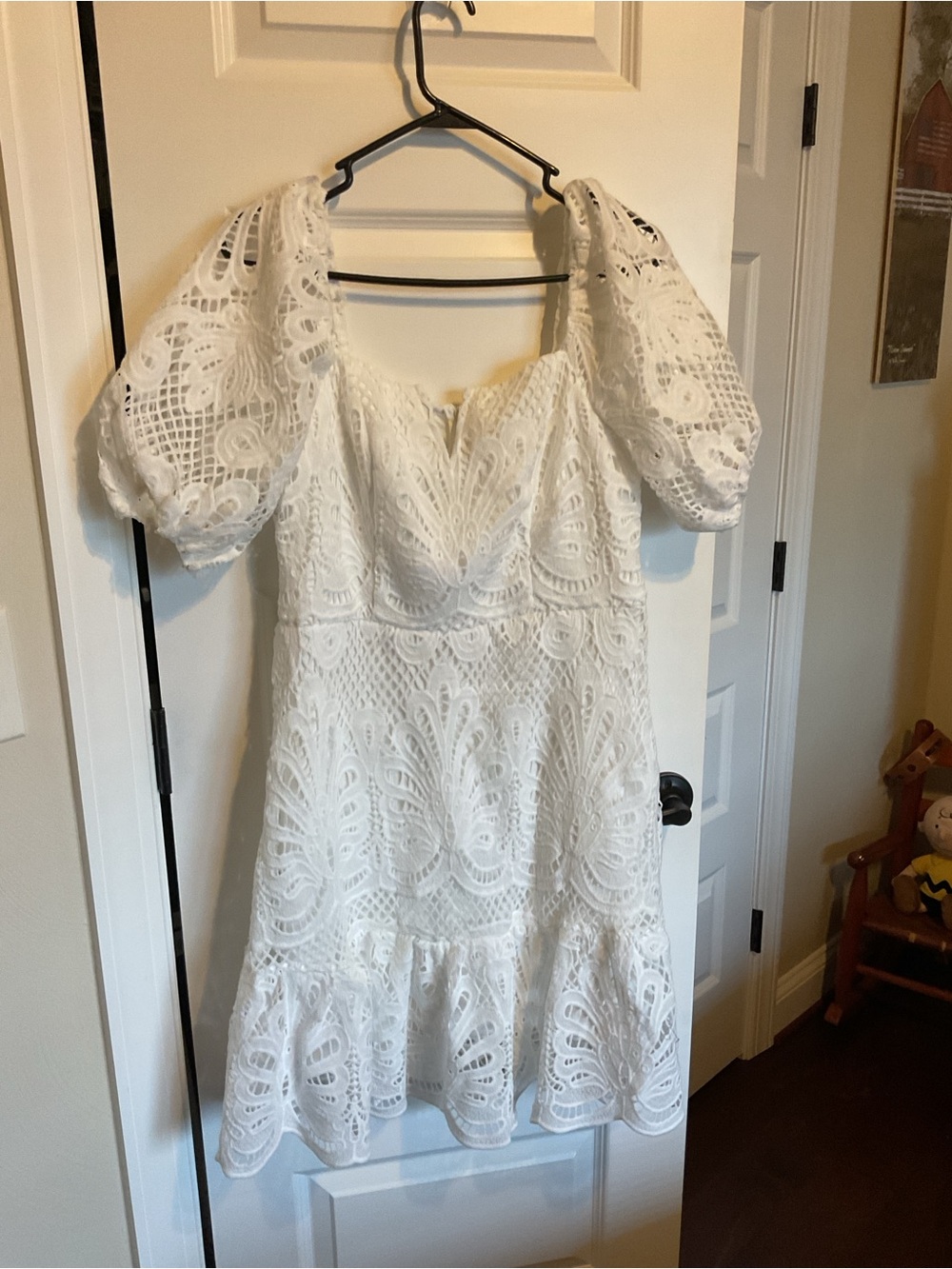 JJ's House White Crochet Lace Mini Dress